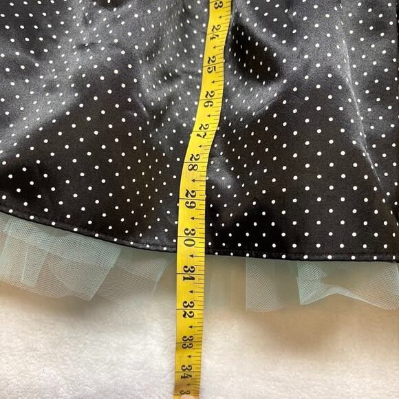 Vintage Jessica McClintock Gunne Sax Black Polka Dot Party Prom Dress Size 13/14 - Picture 11 of 13